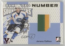 2006-07 ITG Heroes and Prospects Game-Used Number Vault Ruby 1/1 Jeremy Colliton