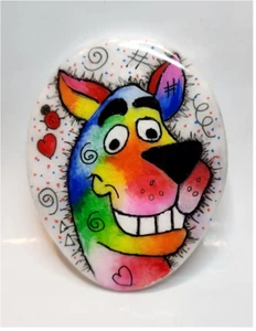 Scooby WHIMSICAL Handmade painted rocks - Picture 1 of 3