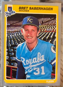 1985 Fleer Bret Saberhagen RC #212 Kansas City Royals