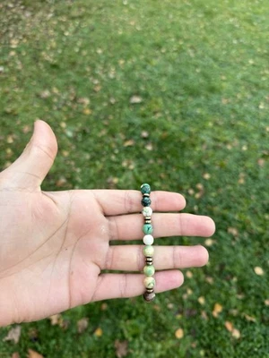 Handgefertigtes Afrika-Türkis Mix Armband –Mit Schiebeknoten verstellbar –Unisex - Bild 1 von 4