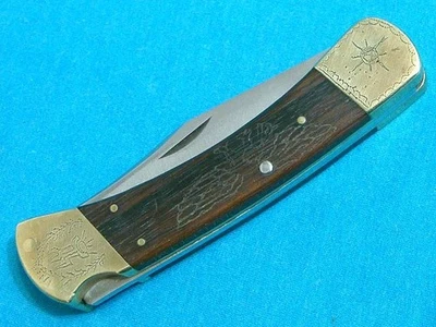 VINTAGE CUSTOM ENGRAVED '77-80 BUCK KNIVES USA 110 LOCKBACK FOLDING HUNTER KNIFE - Image 1 of 4