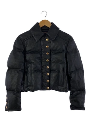 Louis Vuitton Boxy Jacket Monogram Leather Black Padded size 34 FPLJ82DWH Used - Image 1 of 4