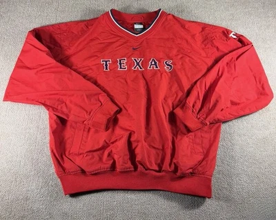 Texas Rangers Jacket Mens Medium Red MLB Baseball Nike Pullover Windbreaker - Image 1 of 4