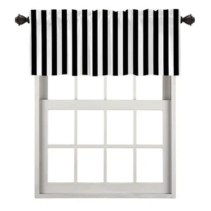 Simple Striped Kitchen Valances Window Curtain, Black White Zebra Stripe Patt... - Picture 1 of 6
