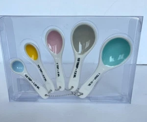 Rae Dunn Artisan Collection Colorful Ceramic Measuring Spoons 5 pcs. - Picture 1 of 4