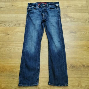 Replay Waitom Jeans Mens W32 L32 Blue Regular Fit Straight Leg Denim Button - Picture 1 of 12