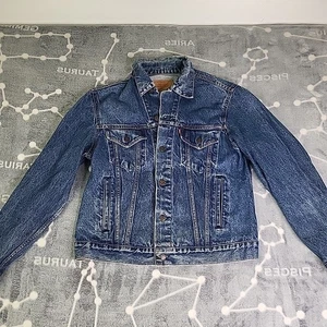 Vintage 80s Levis Jean Trucker Jacket 70506 0216 Denim Made in USA Mens Size 42R - Bild 1 von 16
