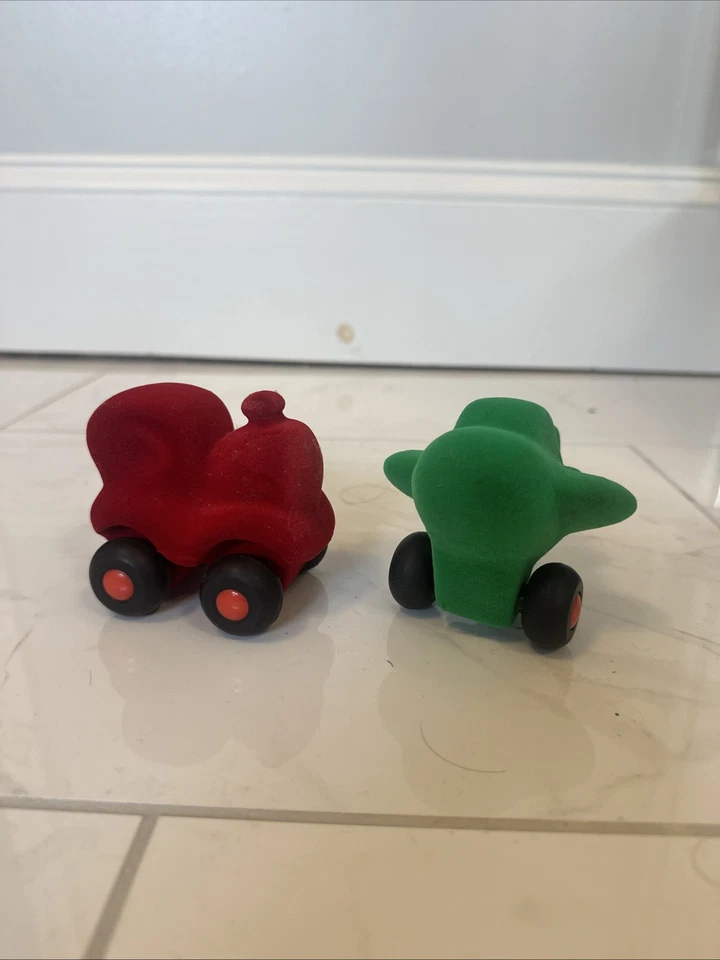 Rubabbu Red Choo Choo And Green Airplane Mini Toys. Soft Velvet - Image 1 of 1