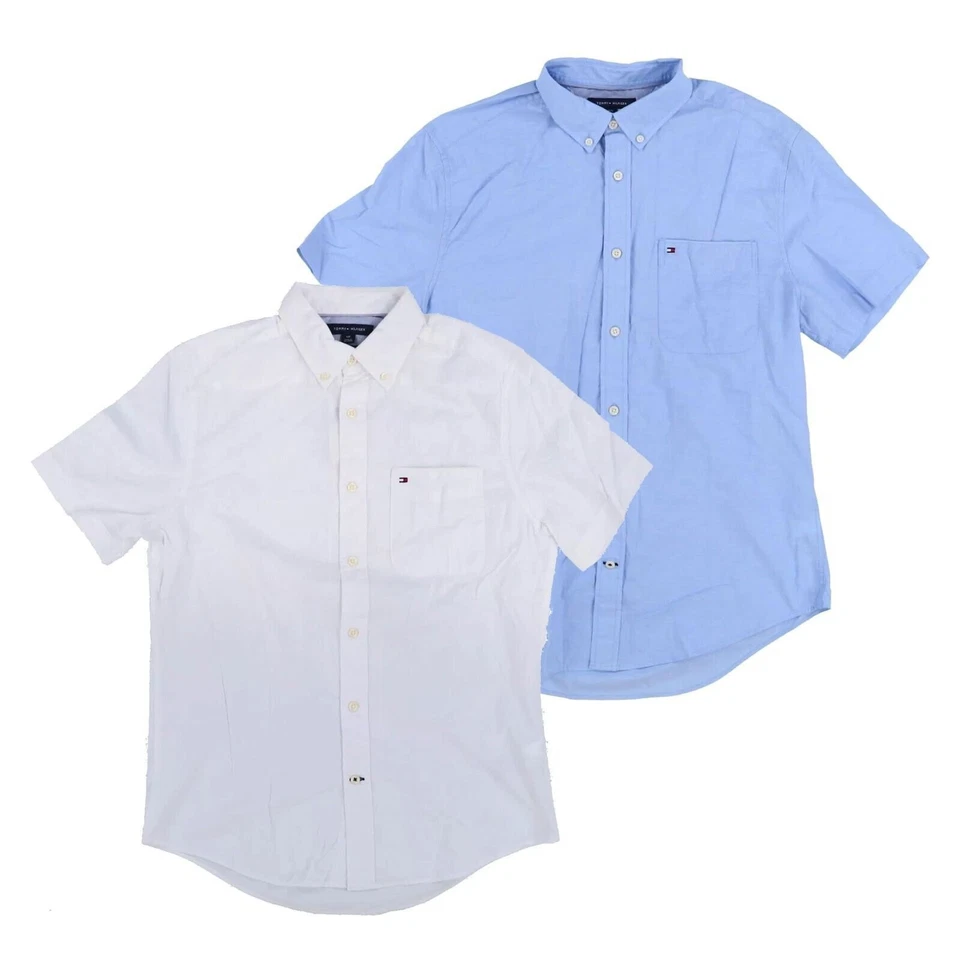 Camisa Tommy Hilfiger Para Hombre Buttondown Manga Corta Cuello Abotonado Informal Nueva Foto 1 de 1