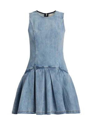 NUEVO, Minivestido Alice + Olivia Adley Denim Cintura Caída Azul Talla 12 #MD1017 Foto 1 de 4