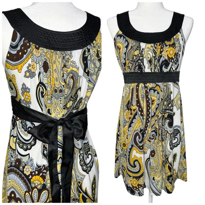 Vestido Babydoll Vintage Y2K XOXO M Lazo Elastizado Cintura Imperio Floral Hecho en EE. UU. Foto 1 de 4