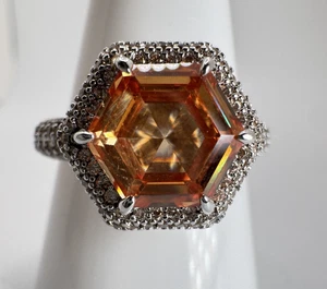 Size 10 Bomb Party Ring -RG44606 Sparkling Perfection - Dark Smokey Topaz on Rho - Picture 1 of 5