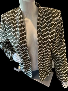 EVAN-PICONE Olive Green/White Print, Hook & Eye Fully Lined Blazer Women’s 12 - Picture 1 of 9