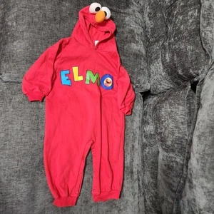 Mameluco de personaje con capucha Elmo Sesame Street de colección de los años 90 talla 2T-3T - Imagen 1 de 6