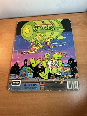 Rompecabezas de colección 1990 Teenage Mutant Ninja Turtles Pizza TMNT Rose Art No. 05038 Foto 1 de 4