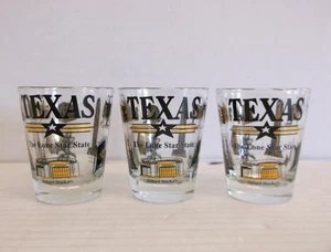 3-pc set 2 1/4" h Texas 'The Lone Star State' Souvenir Shot Glasses - Picture 1 of 4