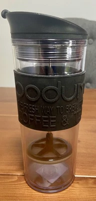 Bodum Insulated Personal Travel Plastic Black French Press Coffee Tea Maker Cup - Image 1 of 4