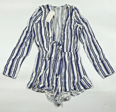 Mameluco Tobi Azul Marfil Corbata Forrada Frontal Mujer Talla M Manga Larga Cintura Elástica Nuevo con Etiquetas Foto 1 de 4