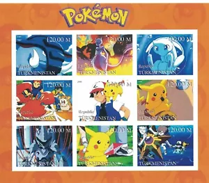 POKEMON GAMEBOY NINTENDO CARTOON 2000 IMPERFORATED MNH STAMP SHEETLET - Picture 1 of 1
