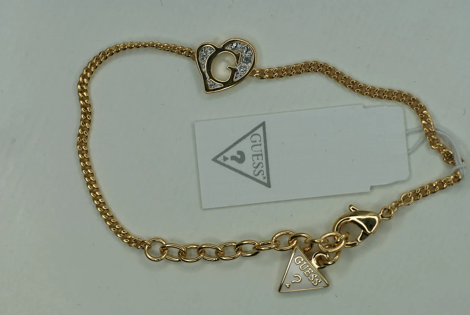 GUESS Damen Armband UBB71528-s Armkette G  Besatz weiß gelbgold vergoldet NEU - Bild 1 von 3