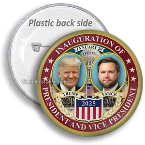 2.25" BOTÓN Donald Trump JD Vance Inauguración 20 de enero de 2025 Presidente Pin Insignia - Imagen 1 de 3
