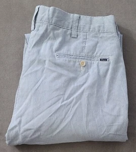 Polo Ralph Lauren Herren blau 100 % Baumwolle Pincord Streifen Chino Größe 34 x 33 - Bild 1 von 8