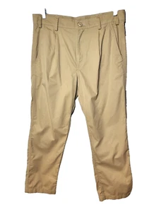 NWT Free Assembly Mens Beige Cropped Pleated Pant Pockets Pleated 34X29 - Picture 1 of 9