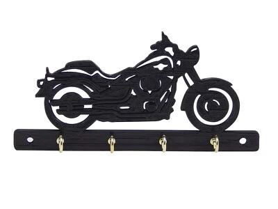 MEDALLURGY Fatboy Motorcycle Hog Key Rack Hook Hanger Holder Entryway Organizer for Wall