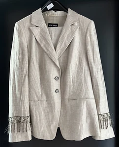 Damen Anzug Blazer Hose grau/silber mit Pailletten Gr. 40/42 v. Gil Bret - Picture 1 of 5