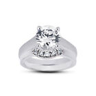 1.14 Ct F-Si1 Round Earth Mined Certified Diamonds Plat Classic Wedding Ring Set