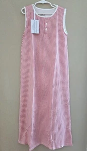 Omi Jo NEW NWT 8 Henley Maxi Dress Red Stripe LA1-12 - Picture 1 of 3