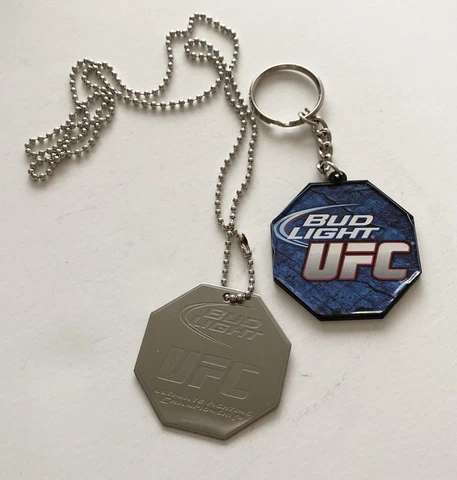 UFC BUD LIGHT ULTIMATE FIGHTING CHAMPIONSHIP METAL NECKLACE 26 INCH & KEYCHAIN Cover