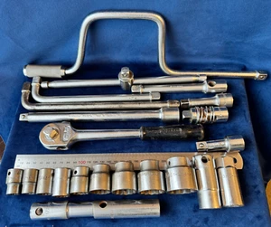 Sidchrome Imperial Socket Set 23pc 1/2" Drive Ratchet, Extensions, Spark Plug - Picture 1 of 14