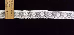 Vintage/antiguo, blanco, encaje de algodón, 12-3/4 yardas - Imagen 1 de 1