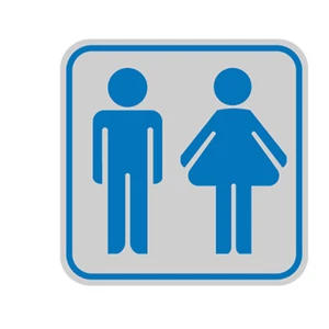 AUFKLEBER SCHILD - TOILETTE HERREN/DAMEN - 8,2X8,2 CM - WARNSCHILDER - Bild 1 von 1