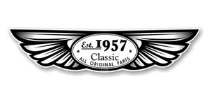 Año Fecha 1957 Emblema Alado Tradicional para Casco Moto Vinilo Coche Pegatina - Imagen 1 de 1