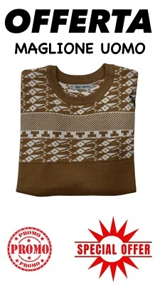 Maglione Uomo Casual Girogola Maglioncino Pesante Fantasia PULLOVER INVERNALE - Immagine 1 di 2