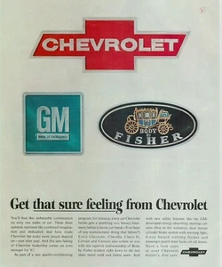 Pubblicità stampa d'epoca 1967 CHEVROLET Ottieni quella sensazione di sicurezza da Chevrolet nel '67 - Foto 1 di 1
