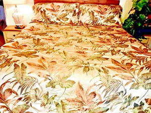Croscill Tropical Island Bahamas Style 3 Piece King Comforter Set Rare No Skirt - Picture 1 of 24