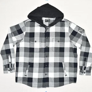 Express Men's Button Shirt Jacket Flannel Plaid Cotton Blend Multicolor Size 2XL - Picture 1 of 8