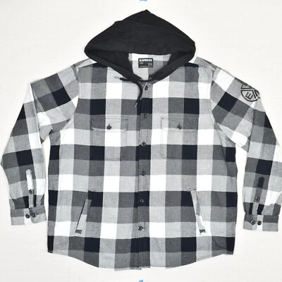 Express Men's Button Shirt Jacket Flannel Plaid Cotton Blend Multicolor Size 2XL - Image 1 of 4