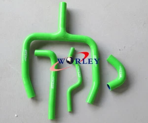 SILICONE RADIATOR Y HOSE GREEN for Kawasaki KXF250 KX250F KXF 250 2009-2014 - Picture 1 of 8