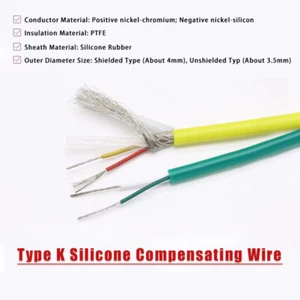 Type K Silicone Compensating Wire Waterproof Flexible Thermocouple Wire Cable - Picture 1 of 9