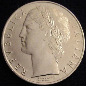 ITALIA, REPUBBLICA, 100 LIRE 1956 R, LUSTRO ORIGINALE, NON CIRCOLATO. - Foto 1 di 2