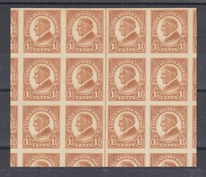 US Sc 576 MNH. 1925 1½c Warren G Harding, imperf center line block of 12, XF - Picture 1 of 1