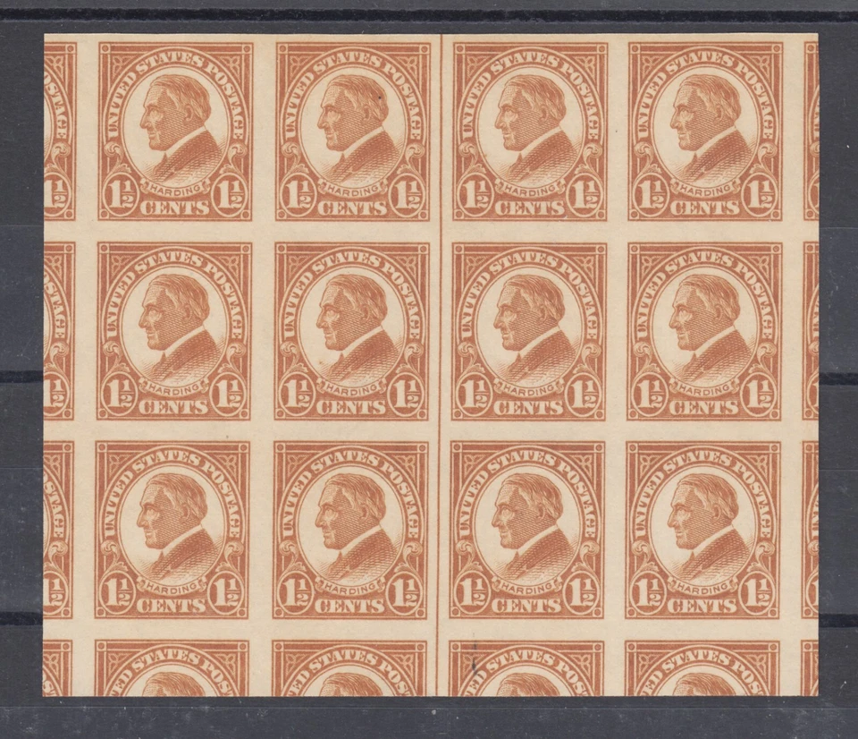 US Sc 576 MNH. 1925 1½c Warren G Harding, imperf center line block of 12, XF - Image 1 of 1