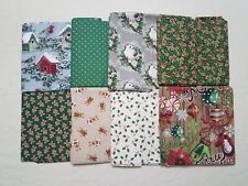 Fabric Lot 8 Yards CHRISTMAS Prints Toss Allover Bird Owl Ginger Variety Cotton