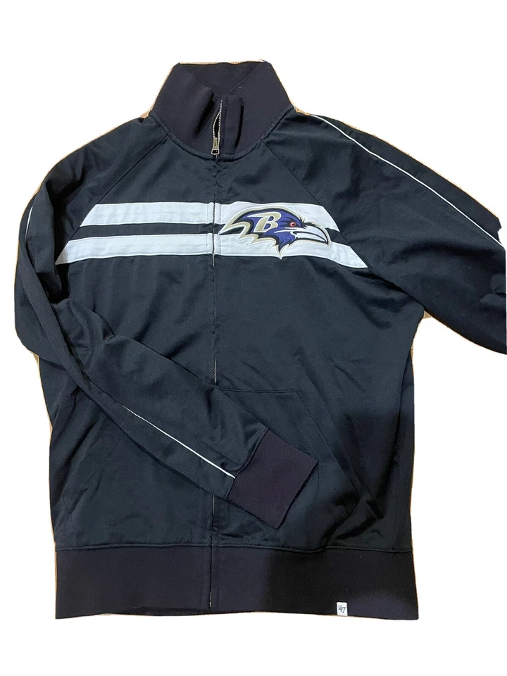 Baltimore Ravens jacket Sweatshirt 47 Brand Med Lamar Jackson Ray Lewis Tucker - Image 1 of 4