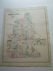 1885 COLBY'S MAINE ATLAS, ANTIQUE MAP, TIMBER LANDS NO.2 - Picture 1 of 2
