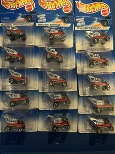 15-Hot Wheels 1996 First Editions Die Cast Cars In Packs Lot Collection Premium - Picture 1 of 3